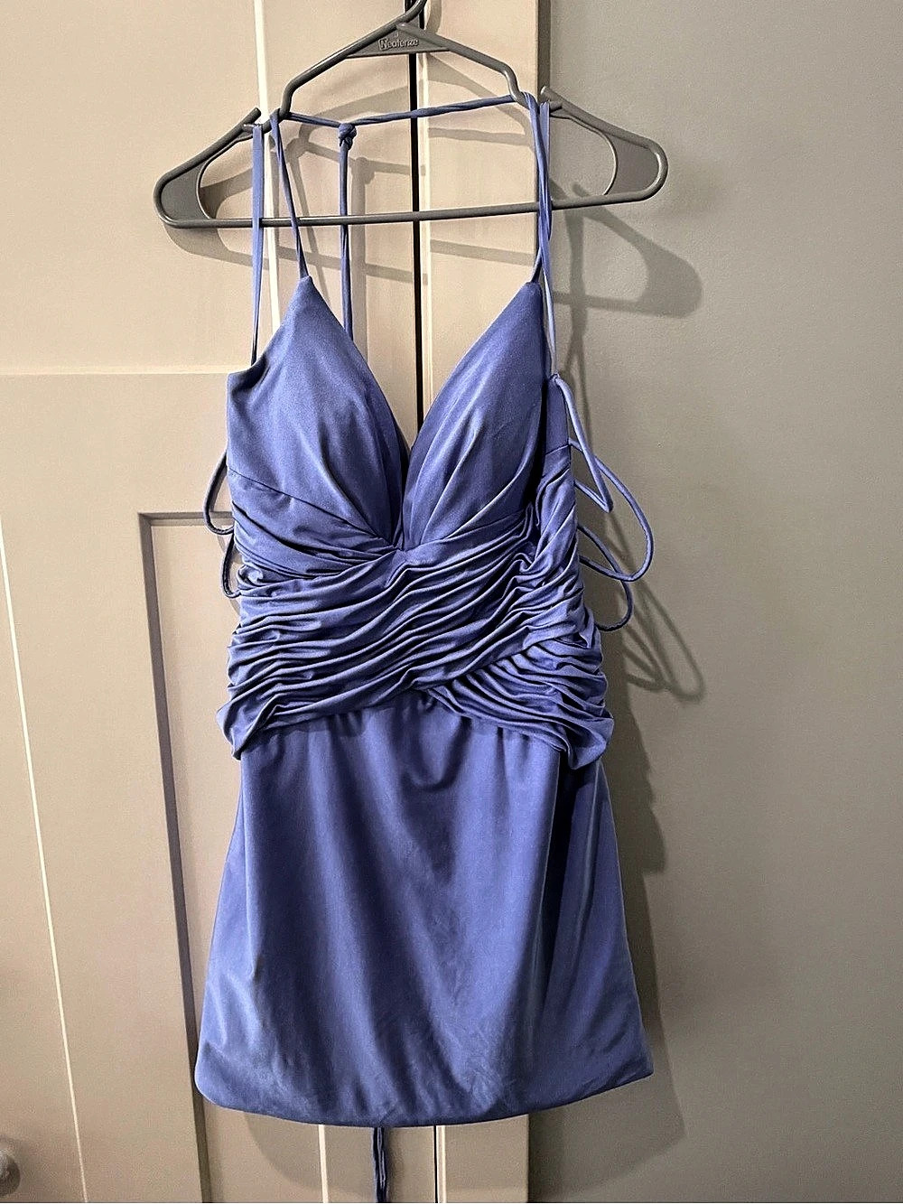 Nox Anabel Ruched Mini Dress in Blue Size 10 Like New